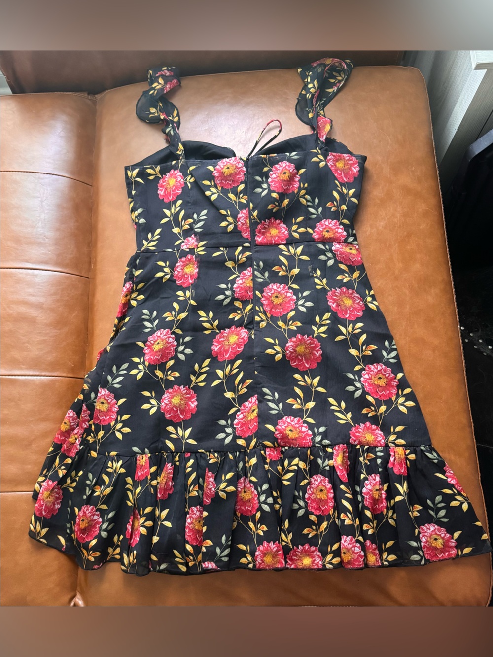 Two Sisters The Label Floral Ruffle Mini Dress | Sweetheart Neck | US 6 AU 10 - Picture 5 of 11
